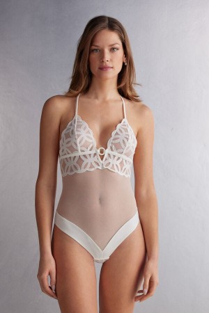 Body Intimissimi Crafted Elegance Lace And Tulle Mujer Blancos | SNJO-70836