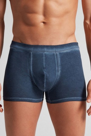 Boxer Intimissimi Natural Fresh Cotton Hombre Azul Marino | LBZY-35479