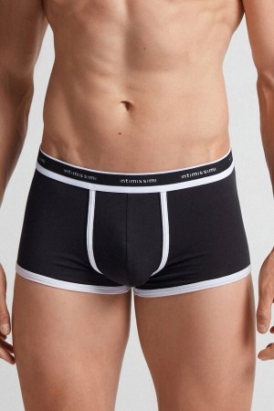 Boxer Intimissimi Natural Fresh Cotton Hombre Negros | EMDH-27308