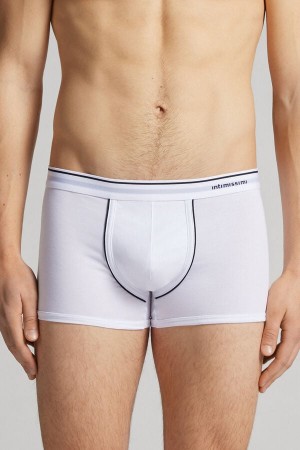 Boxer Intimissimi Superior Cotton With Exposed Elastic Hombre Blancos Azules | NSLV-53294