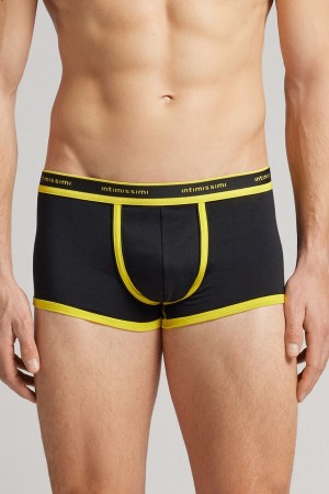 Boxer Intimissimi Superior Cotton With Logo Hombre Negros | SCUF-75648