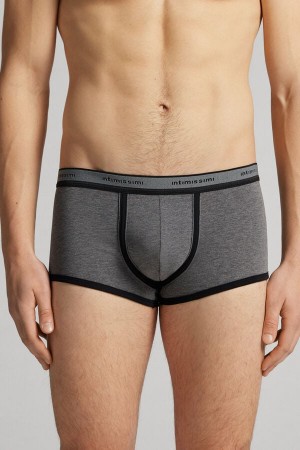 Boxer Intimissimi Superior Cotton With Logo Hombre Grises Oscuro Negros | FXSE-95061