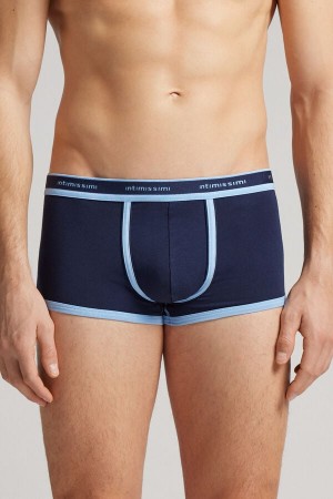 Boxer Intimissimi Superior Cotton With Logo Hombre Azul Marino | IFZC-63491