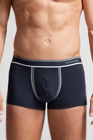 Boxer Intimissimi Two-Tone Superior Cotton Hombre Azules Grises Oscuro | LGNK-04257