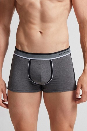 Boxer Intimissimi Two-Tone Superior Cotton Hombre Grises Oscuro Negros | QKRD-96450