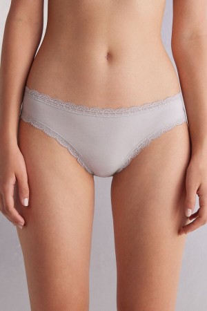 Bragas Intimissimi Cotton And Lace Mujer Grises | YDVS-94306