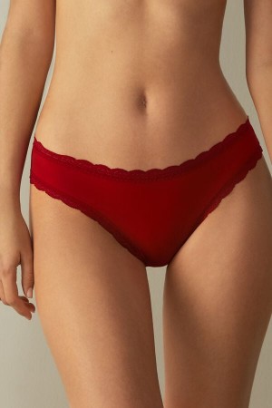 Bragas Intimissimi Cotton And Lace Mujer Rojos | LZFJ-59247