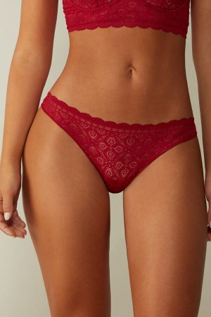 Bragas Intimissimi Lace And Microfiberzilian Mujer Rojos | PRTS-03156