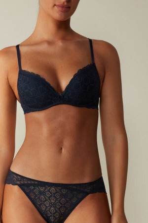 Bragas Intimissimi Low Rise Lace Mujer Azules | OLZC-48065