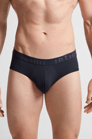 Bragas Intimissimi Microfiber Logo Detail Hombre Negros | UEYL-23570