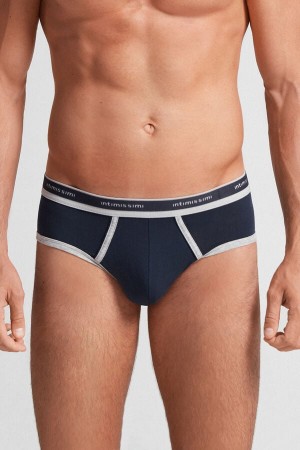 Bragas Intimissimi Natural Fresh Cotton Logo Hombre Azules Grises Claro | HCKG-26815