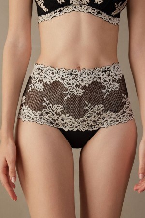 Bragas Intimissimi Pretty Flowers Hipsterzilian Mujer Negros Blancos | DTLA-47098