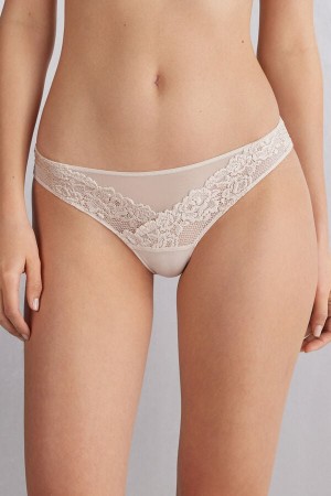 Bragas Intimissimi Pretty Flowerszilian Mujer Creme Rosas | BQDZ-62547