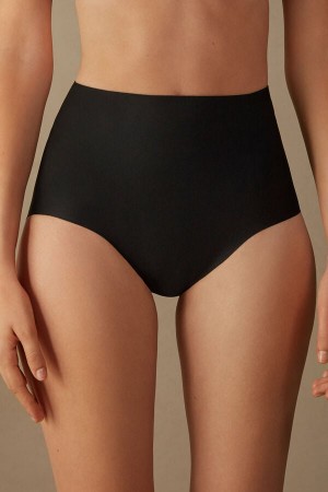 Bragas Intimissimi Raw-Cut Microfiber Mujer Negros | XSGK-87963