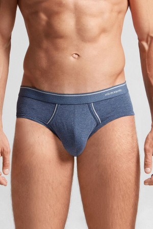 Bragas Intimissimi Superior Cotton Exposed Elastic Hombre Azules Grises Claro | LQKJ-39627