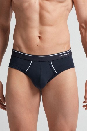 Bragas Intimissimi Superior Cotton Exposed Elastic Hombre Azules Blancos | ULHX-07932