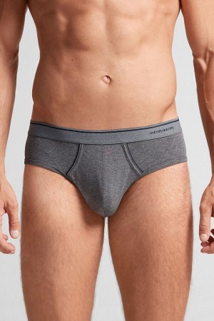 Bragas Intimissimi Superior Cotton Exposed Elastic Hombre Grises Oscuro Azules | AMVB-24719