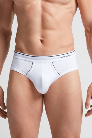 Bragas Intimissimi Superior Cotton Exposed Elastic Hombre Blancos Azules | AKTQ-76905