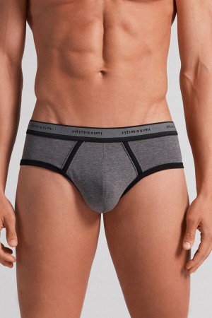 Bragas Intimissimi Superior Cotton Logo Hombre Grises Oscuro Negros | BFQS-90834