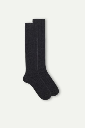 Calcetines Intimissimi Long Acanalado Cashmere And Lana Hombre Grises Oscuro | XLMY-67523