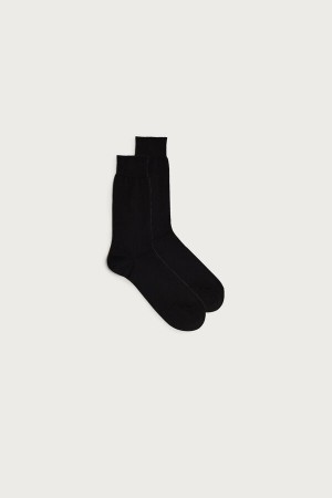 Calcetines Intimissimi Short Chashmere-Silk-Cotton Hombre Negros | NLJP-80264