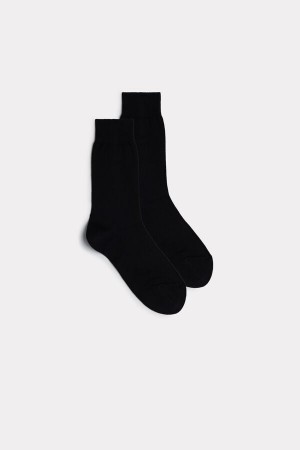 Calcetines Intimissimi Short Warm Cotton Hombre Negros | OAJU-15839