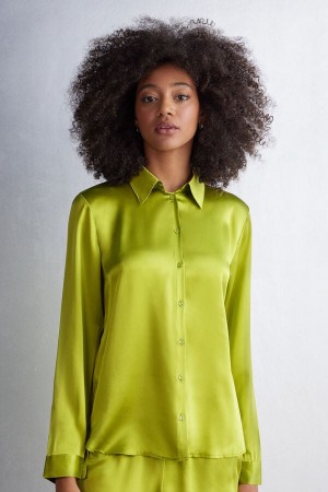 Camisa Intimissimi Silk Mujer Verdes | SYBK-93240