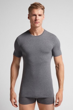 Camiseta Intimissimi Stretch Superior Cotton Hombre Grises Oscuro | FNJX-59817