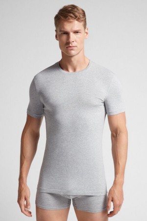 Camiseta Intimissimi Stretch Superior Cotton Hombre Grises Claro | YJSO-74208