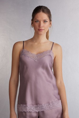 Camiseta sin Manga Intimissimi Lace And Silk Mujer Rosas | CMDR-05627