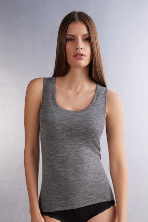 Camiseta sin Manga Intimissimi Wool Cotton Mujer Grises | BMJR-23746