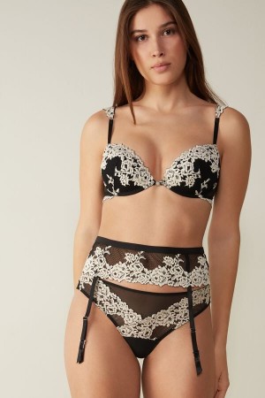 Cinturón Intimissimi Pretty Flowers Mujer Negros Blancos | REHI-39826