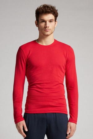 Manga Larga Intimissimi Modal-Cashmere Hombre Rojos | WVHE-47968