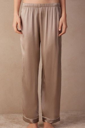 Pantalon Intimissimi Silk Satin Mujer Beige | MTFQ-93465