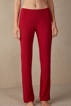 Pijama Intimissimi Long Micromodal Mujer Rojos | UZJK-36708