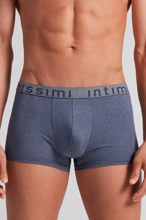 Short Intimissimi Microfiber Logo Hombre Azules | GBYW-46857