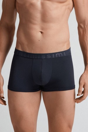 Short Intimissimi Microfiber Logo Hombre Negros | QGAW-25016