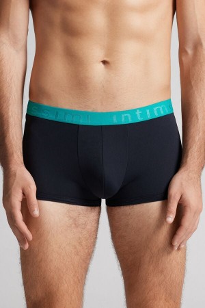 Short Intimissimi Microfiber Logo Hombre Negros | FKNQ-02943