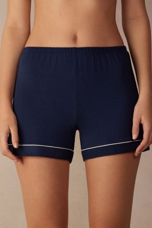 Short Intimissimi Modal With Contrast Trim Mujer Azules | RTDE-37240