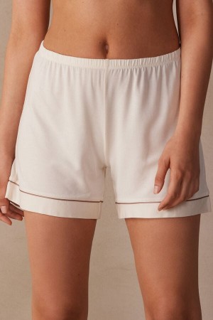 Short Intimissimi Modal With Contrast Trim Mujer Amarillos Claro Blancos | LDZO-58123