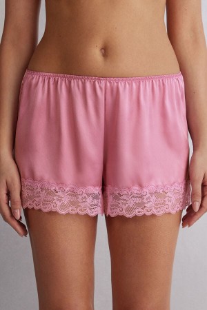 Short Intimissimi Silk Mujer Rosas | SKLO-70214