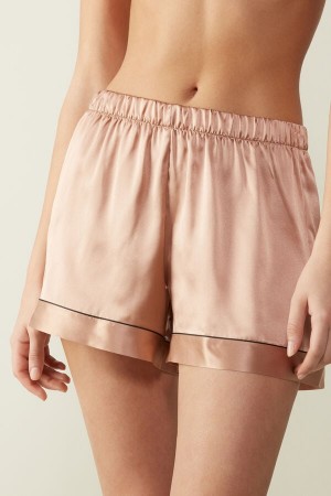 Short Intimissimi Silk With Contrast Trim Mujer Rosas | QPWJ-69510