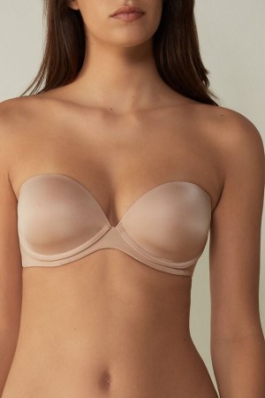 Sujetador Intimissimi Anna Bandeau Ultralight Microfiber Mujer Naranjas Beige | GTJC-16085