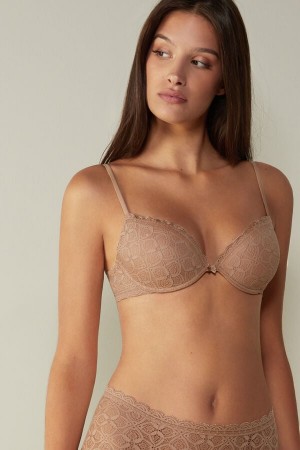 Sujetador Intimissimi Bellissima Push-Up Lace Mujer Naranjas Beige | BDET-01295