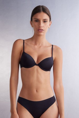 Sujetador Intimissimi Bellissima Push-Up Ultralight Microfiber Mujer Negros | SECP-76802