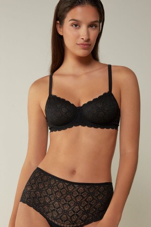 Sujetador Intimissimi Daniela Balconette Lace Mujer Negros | PHZO-01357