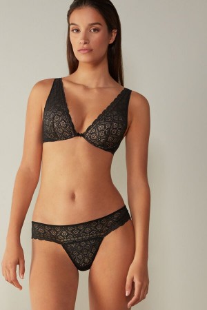 Sujetador Intimissimi Elena Balconette Lace Mujer Negros | LPSQ-09126