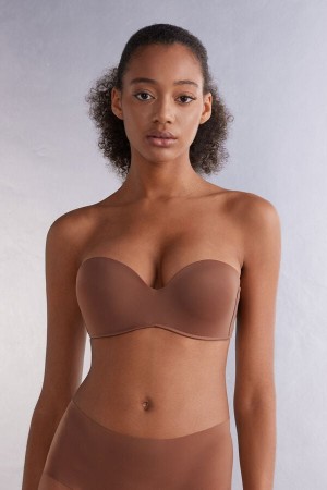 Sujetador Intimissimi Gioia Bandeau Mujer Beige Oscuro | LATY-18065