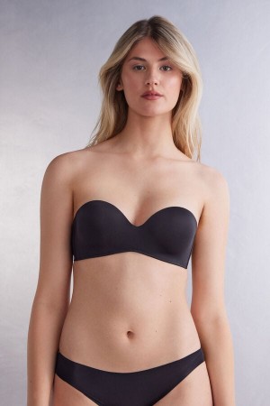 Sujetador Intimissimi Gioia Bandeau Ultralight Microfiber Mujer Negros | MWLS-69402