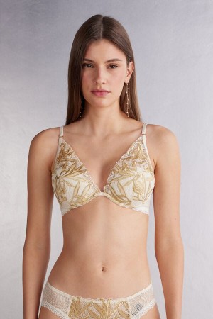 Sujetador Intimissimi Golden Hour Elena Balconette Mujer Amarillos Claro Blancos | OUIR-51769